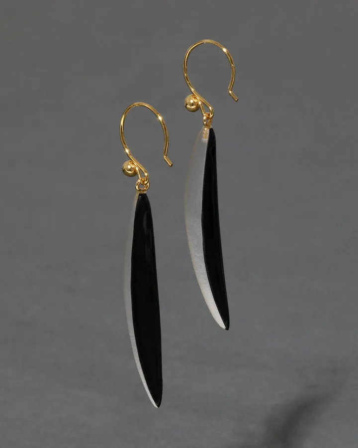 Gold Lucite Sliver Wire Earring