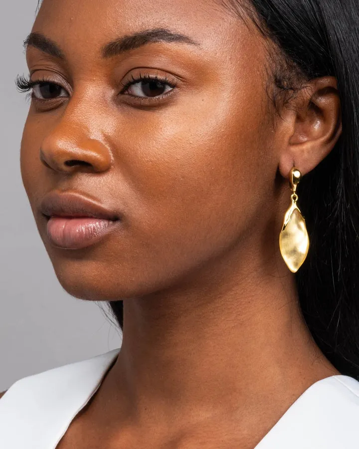 Gold Luminous Lucite Petal Leverback Earring