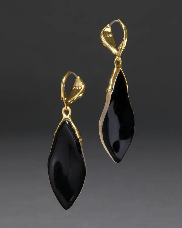 Gold Luminous Lucite Petal Leverback Earring