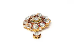 Gold Pendant Decorated With Rhinestones
