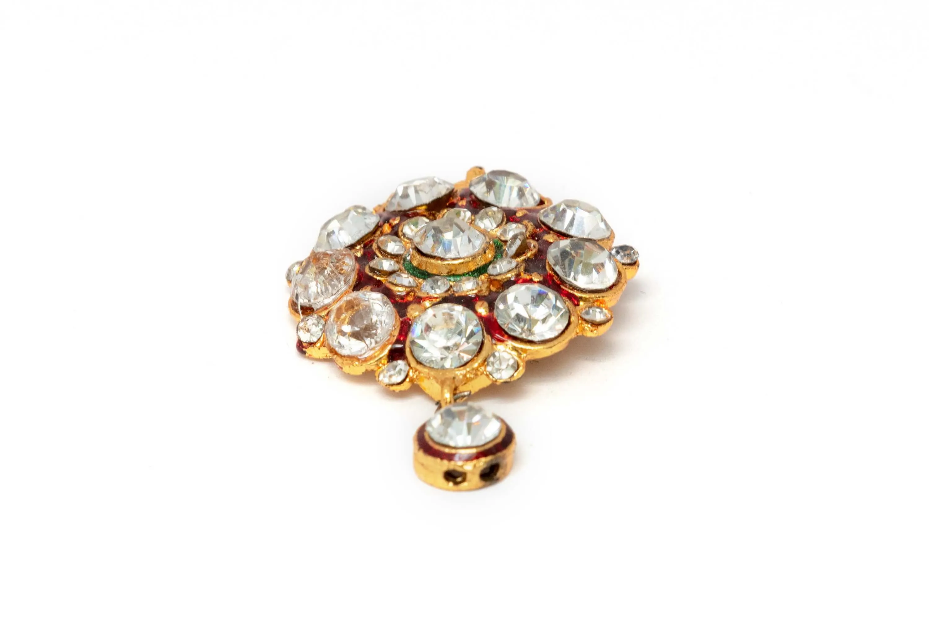 Gold Pendant Decorated With Rhinestones