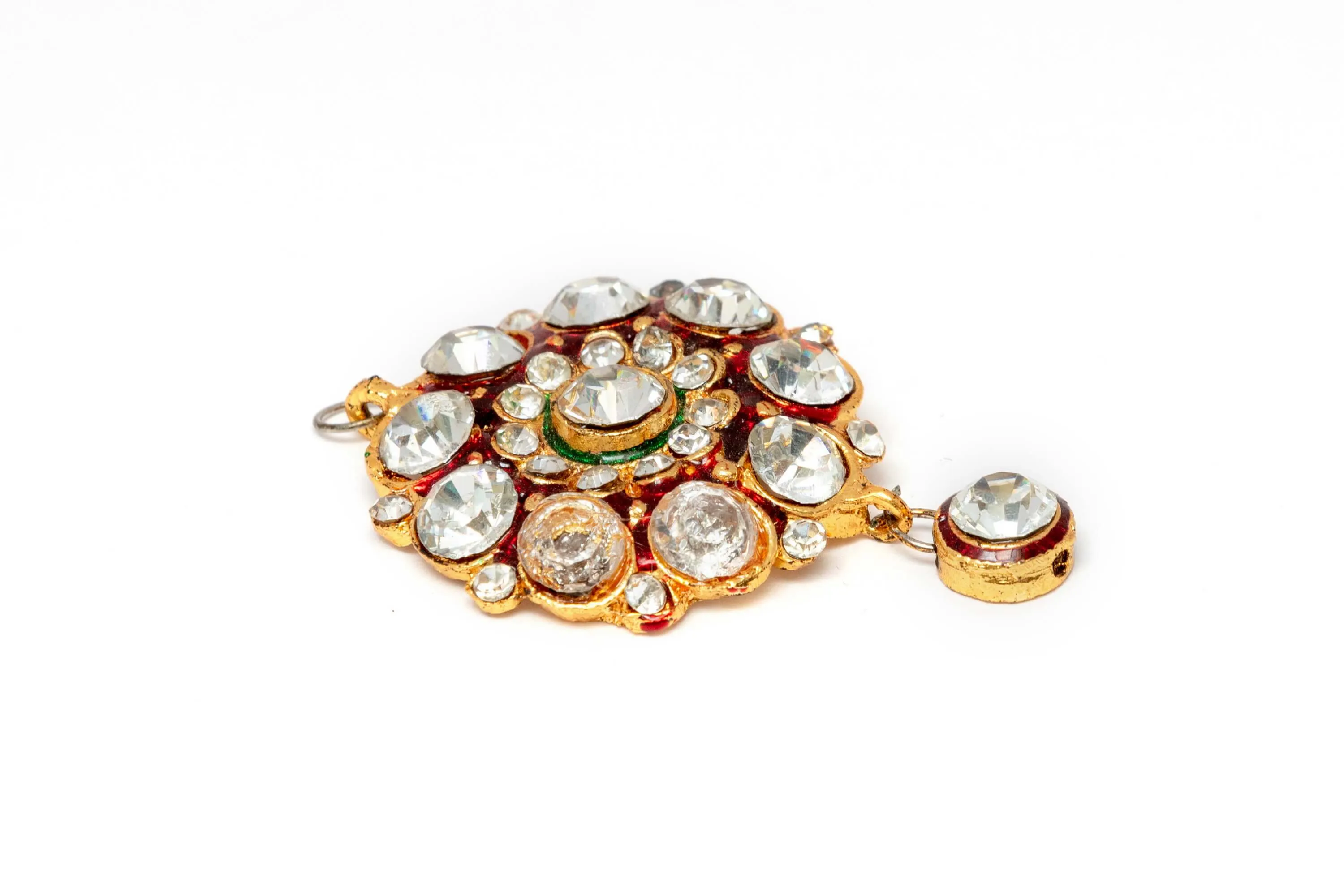 Gold Pendant Decorated With Rhinestones