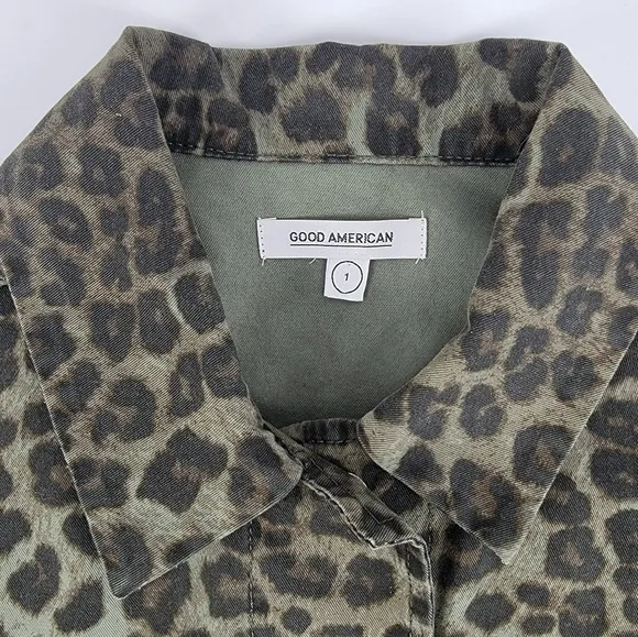 Good American Leopard Utility Jacket
