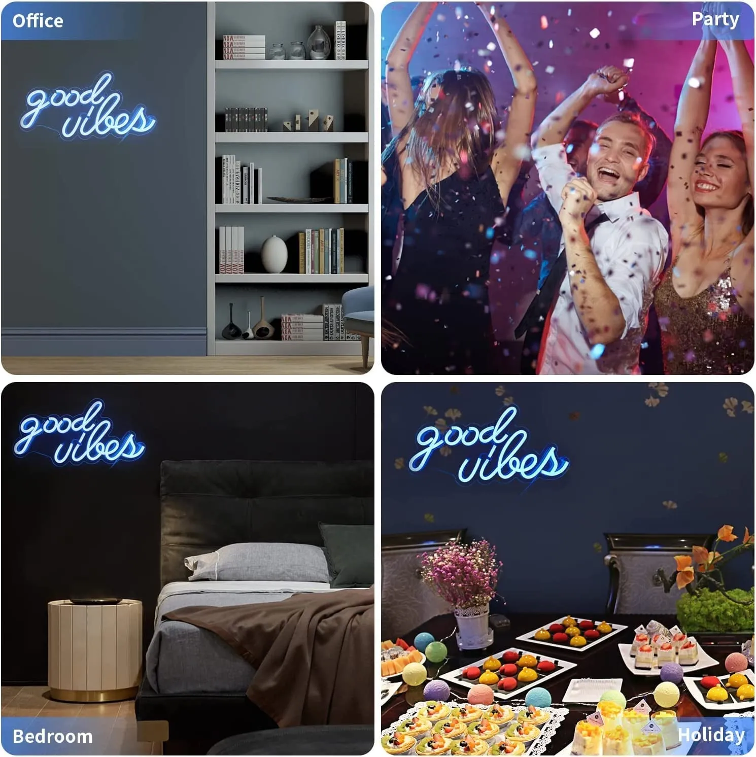 Good Vibes Neon Sign for Bedroom Wall Decor Entertain Your Eyes and Enlighten Your Life!