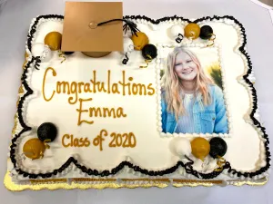 Graduation Edible Image with Balloons Sheet Cake