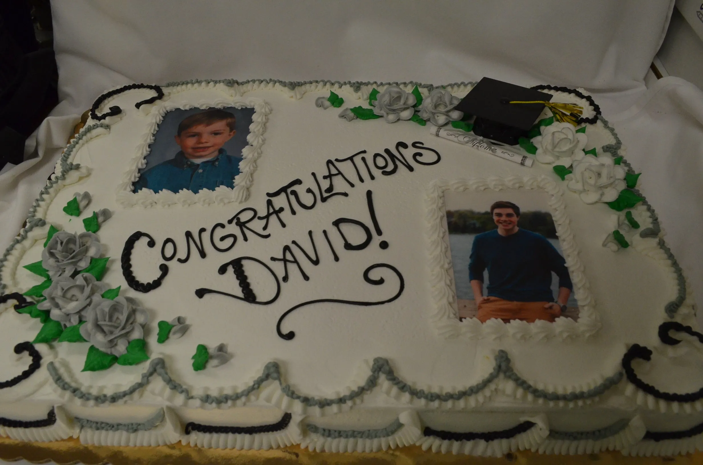 Graduation "Then and Now" Edible Image Sheet Cake