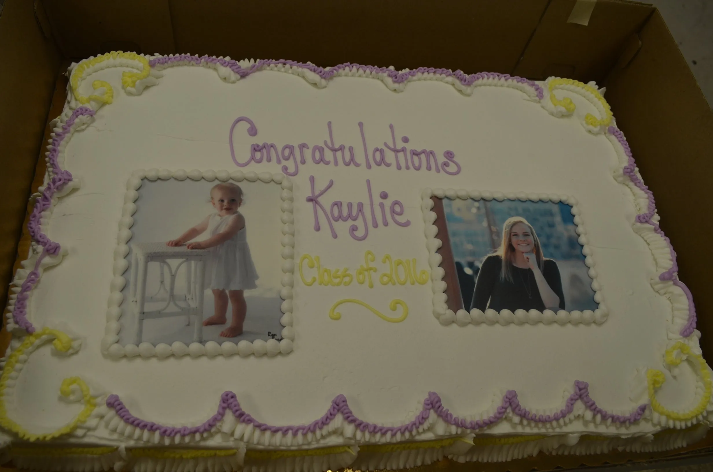 Graduation "Then and Now" Edible Image Sheet Cake