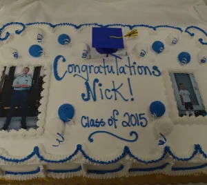 Graduation "Then and Now" Edible Image Sheet Cake