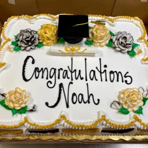 Graduation Traditional Floral Sheet Cake