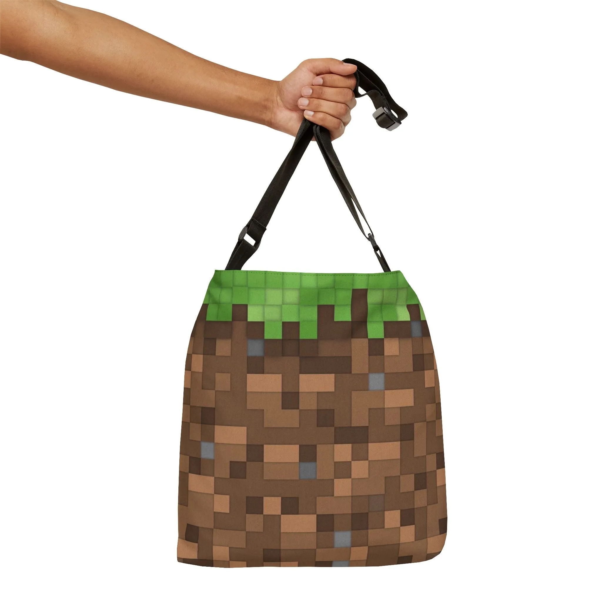 Grass Block Adjustable Tote Bag