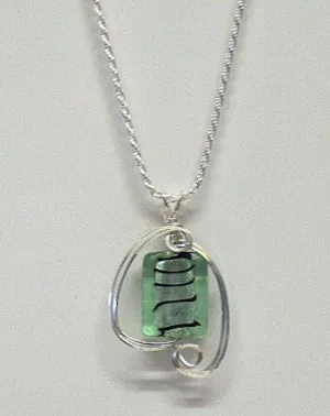Green Glass Foil Necklace