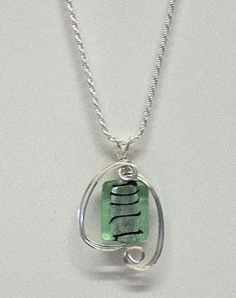 Green Glass Foil Necklace