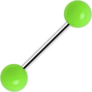 Green Neon Barbell Tongue Ring