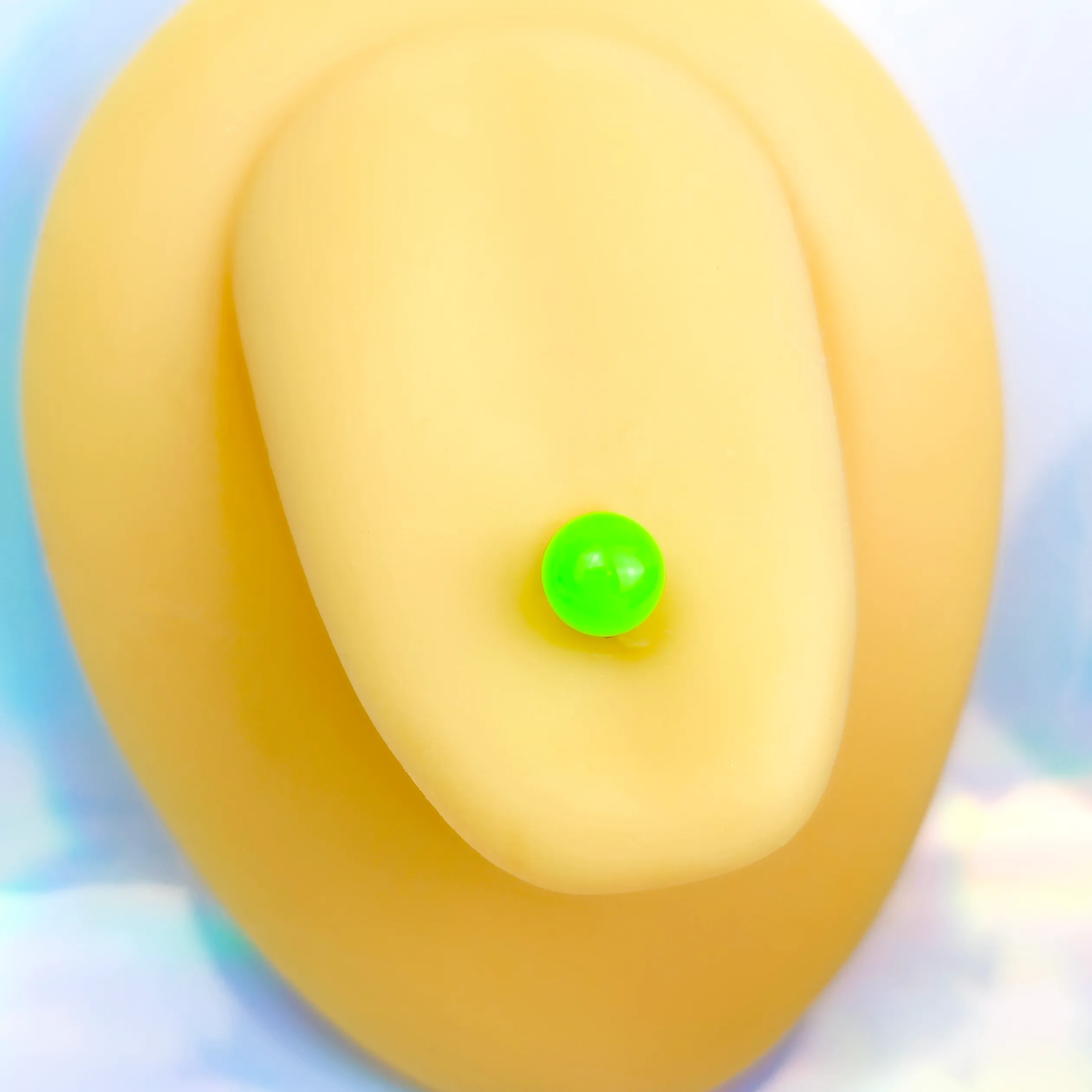 Green Neon Barbell Tongue Ring