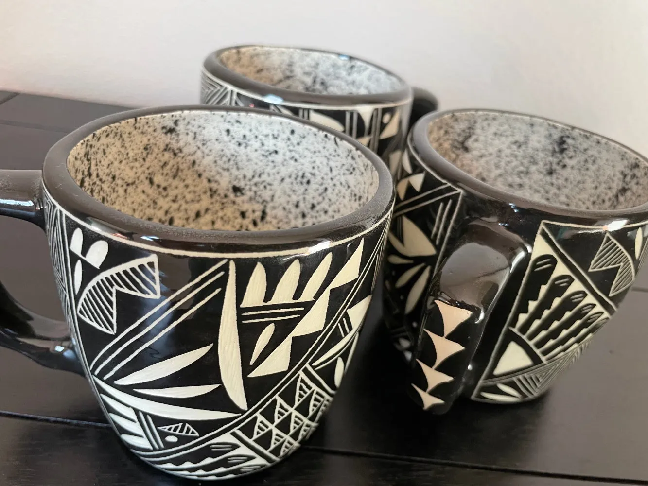 Hand Etched and Painted Mugs