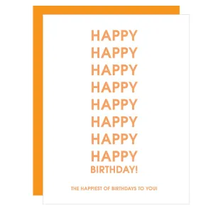 Happiest of Birthdays Letterpress Card