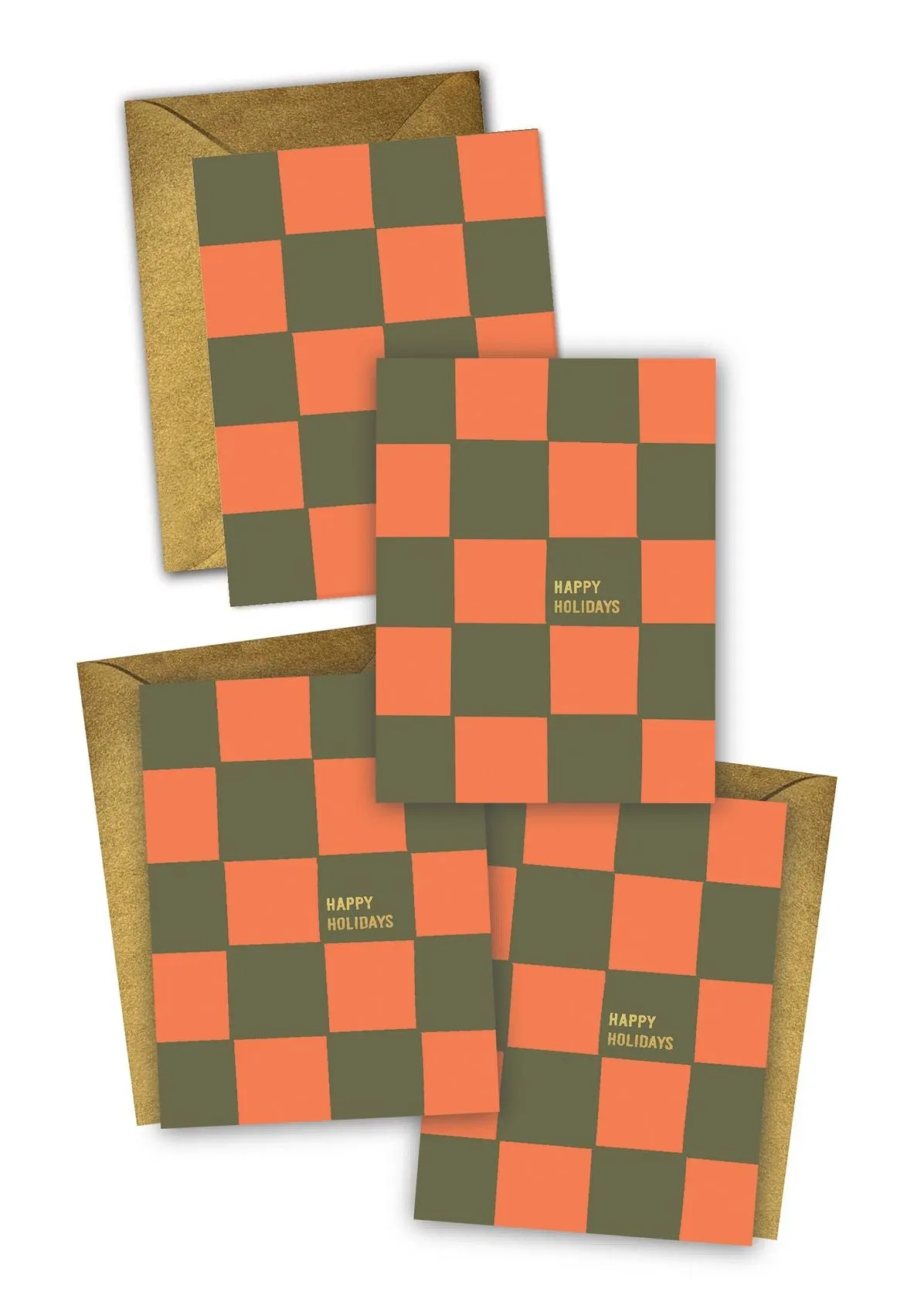 Happy Holidays Christmas Greeting Cards Set