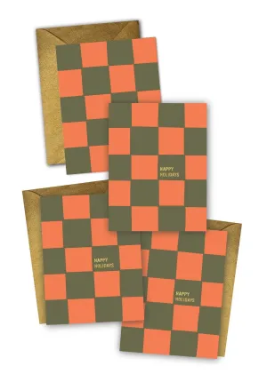 Happy Holidays Christmas Greeting Cards Set