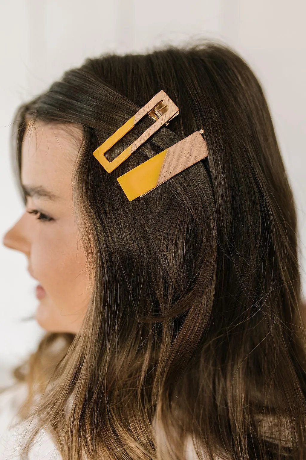 Hazel Blues® |  Two Tone Hair Clip Set in Yellow