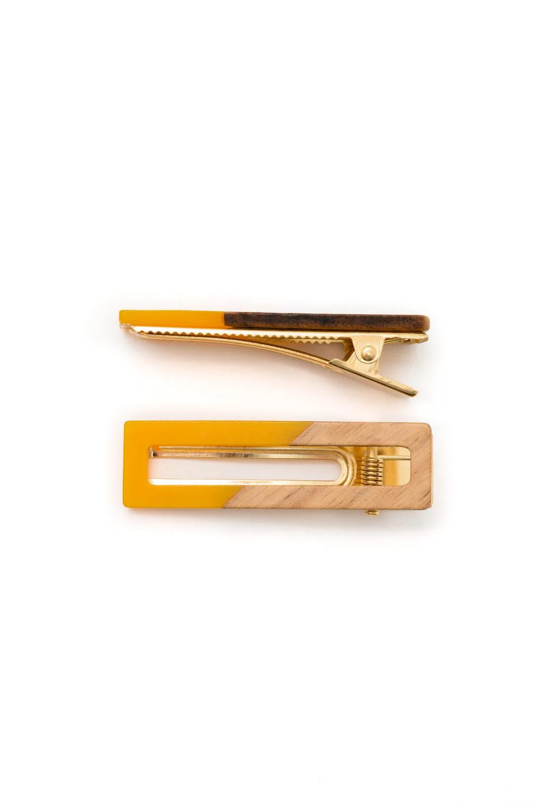 Hazel Blues® |  Two Tone Hair Clip Set in Yellow