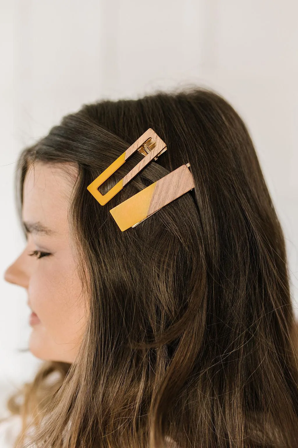 Hazel Blues® |  Two Tone Hair Clip Set in Yellow