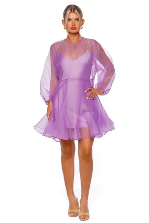 Hazel Lilac Organza Mini Dress