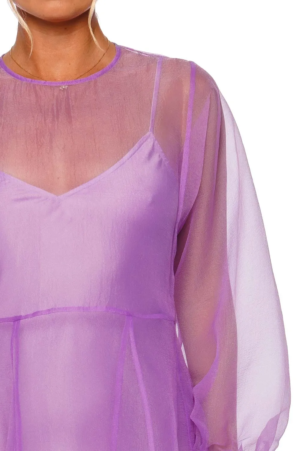 Hazel Lilac Organza Mini Dress