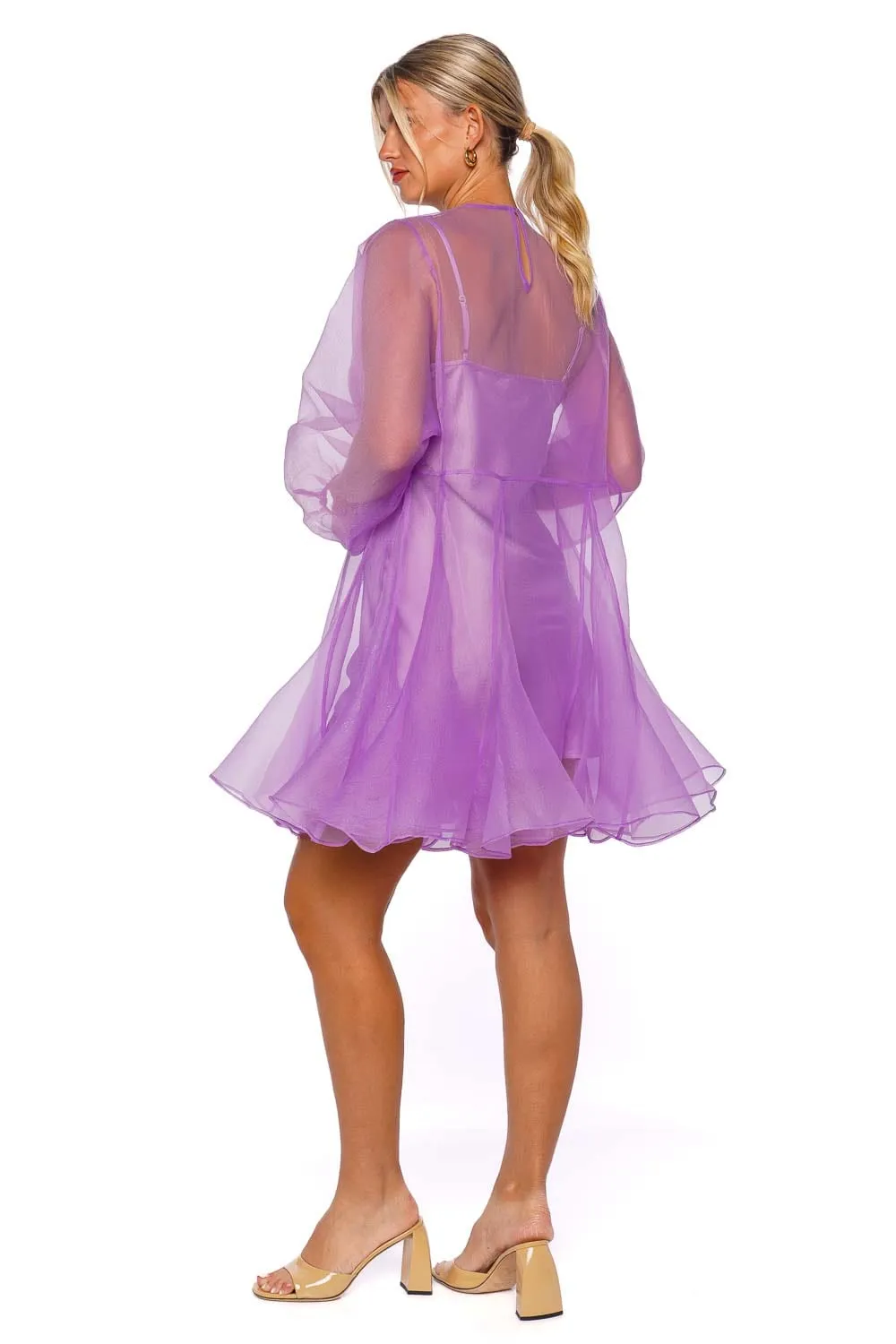 Hazel Lilac Organza Mini Dress