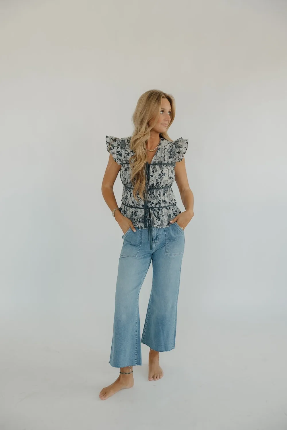 High Rise Utility Crop Wide Leg Jean (0-22)