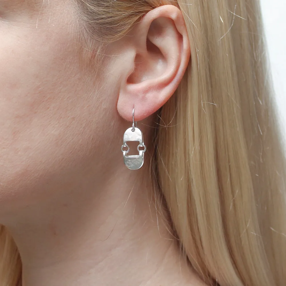 Hinged and Folded Oval Rings Wire Earring