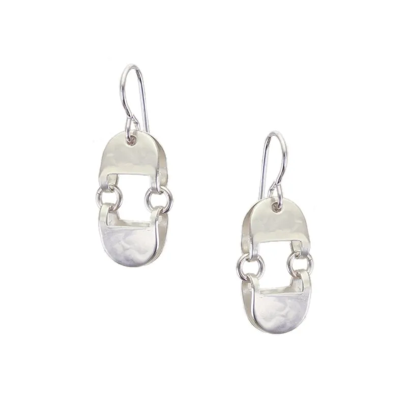 Hinged and Folded Oval Rings Wire Earring
