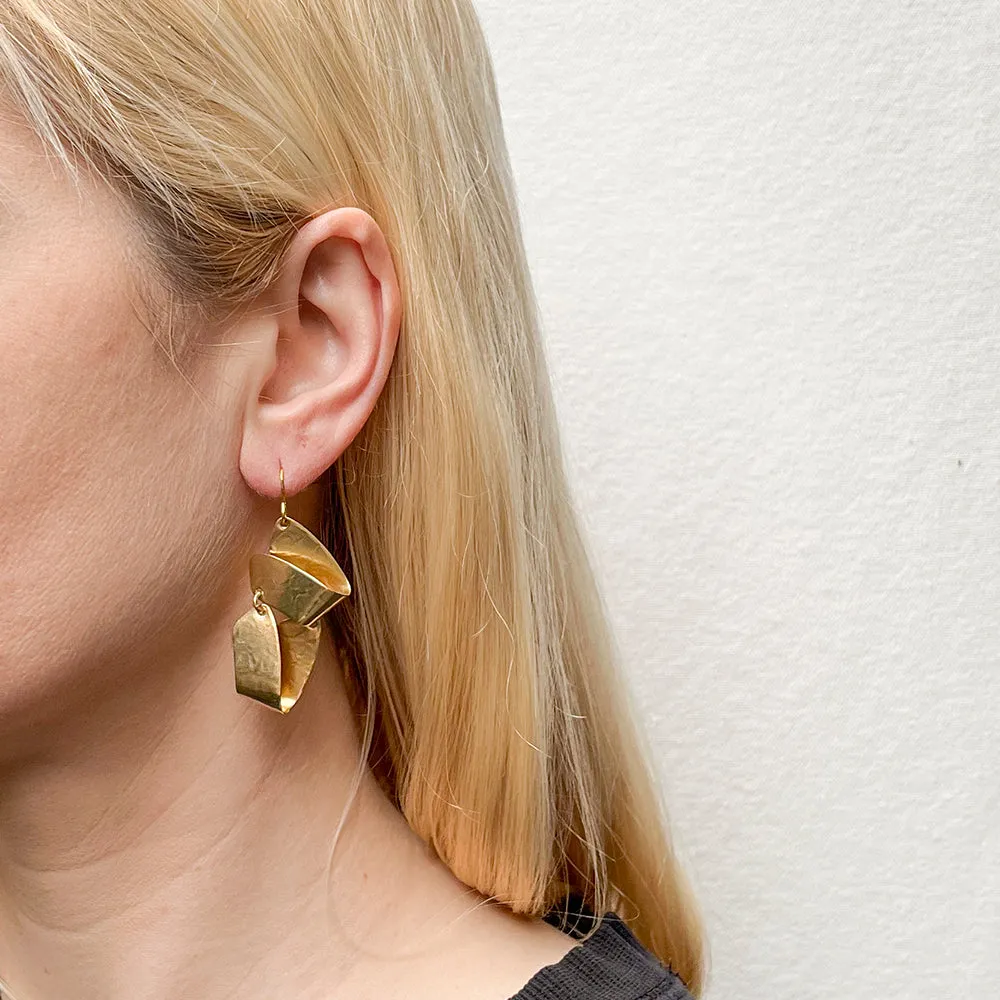 Hinged Folded Arcs Wire Earrings