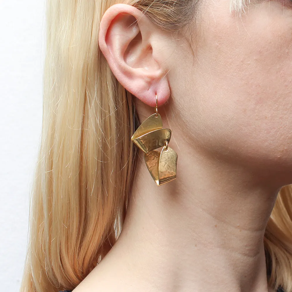 Hinged Folded Arcs Wire Earrings
