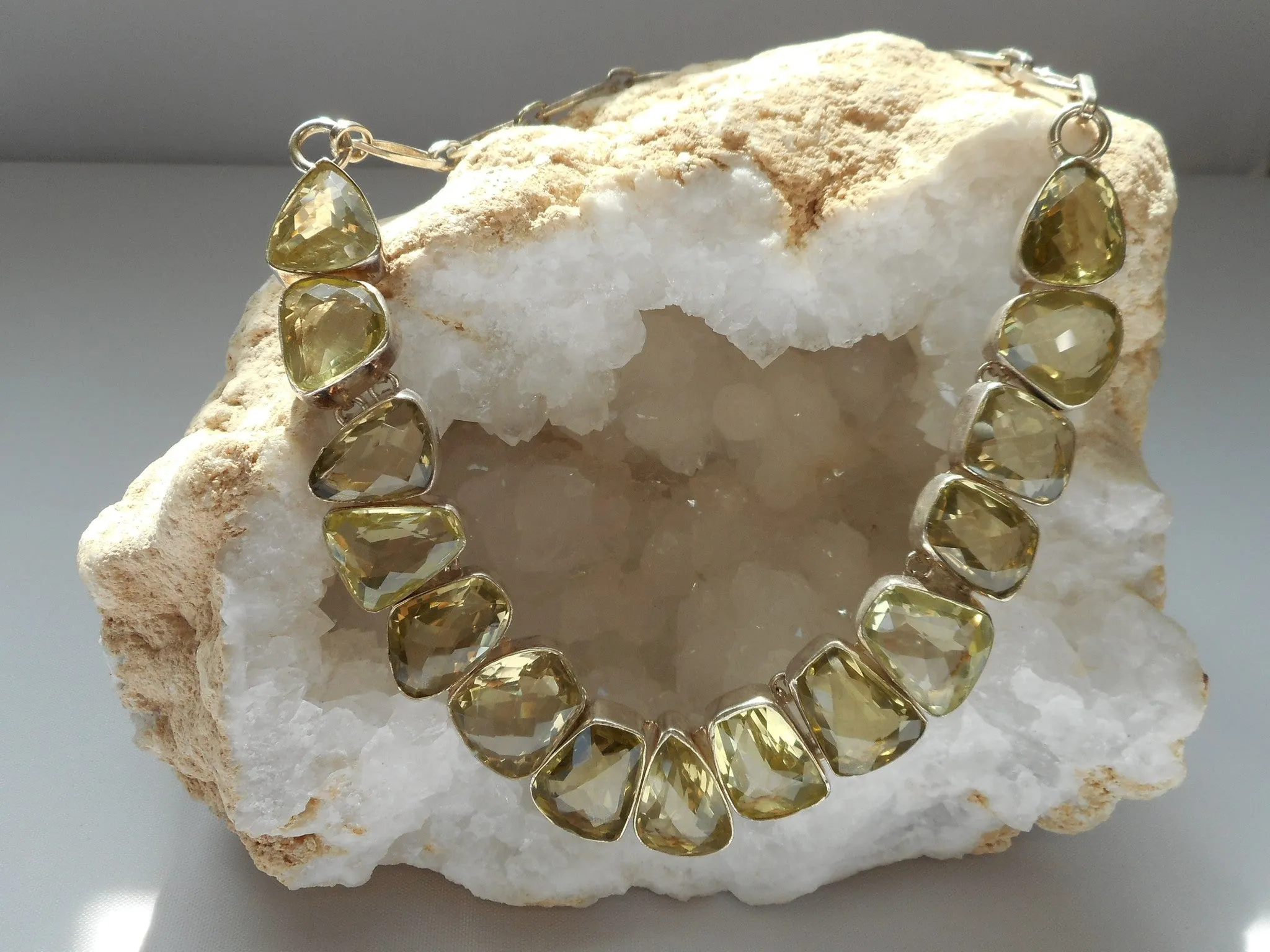 *Honey Citrine Quartz Crystal Gemstones Necklace 2