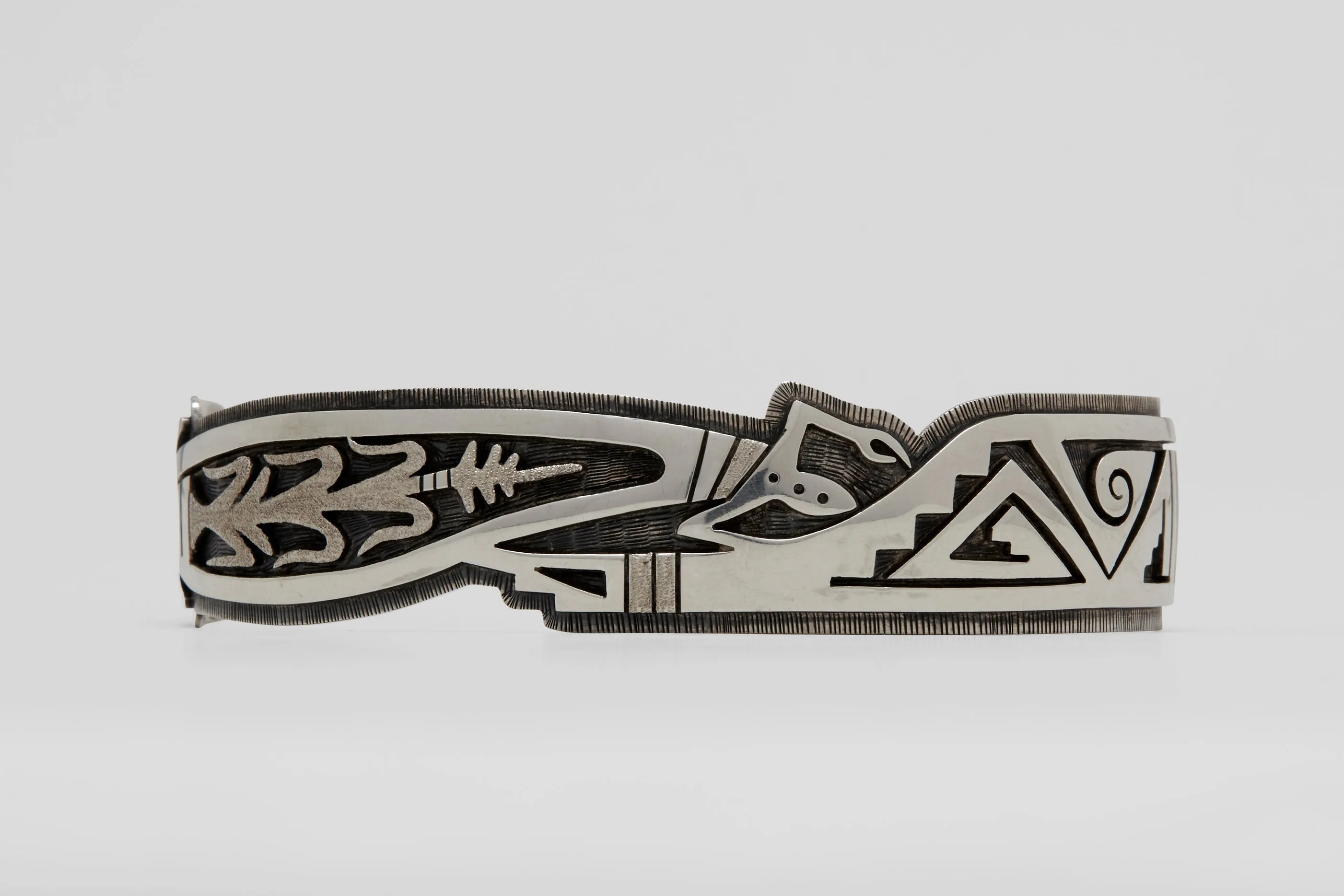 Hopi Sterling Overlay Cuff
