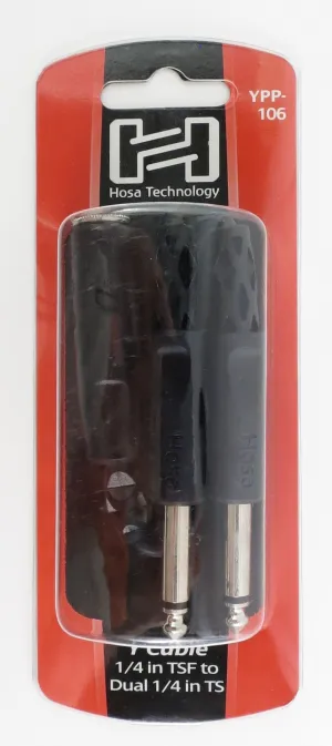 Hosa Technology, YPP-106, Y Cable 1/4 in TSF to Dual 1/4 in TS