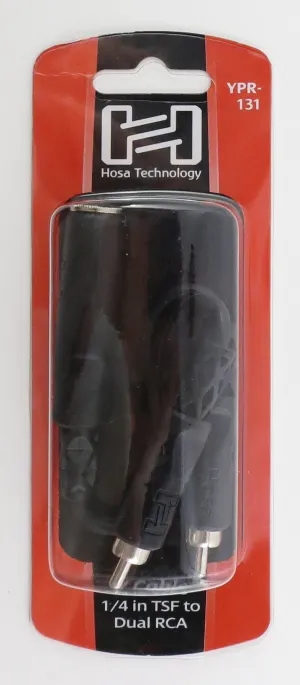 Hosa Technology, YPR-131, Y Cable 1/4 in TSF to Dual RCA