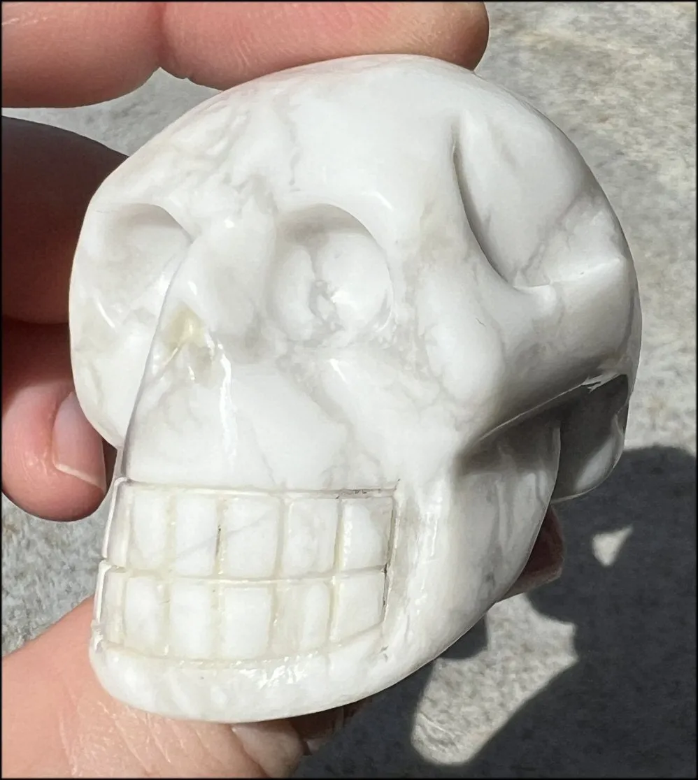 Howlite CRYSTAL SKULL - Combat Negativity, Promote Calm Communication