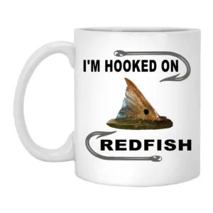 I'm Hooked On Redfish White Coffee Mugs