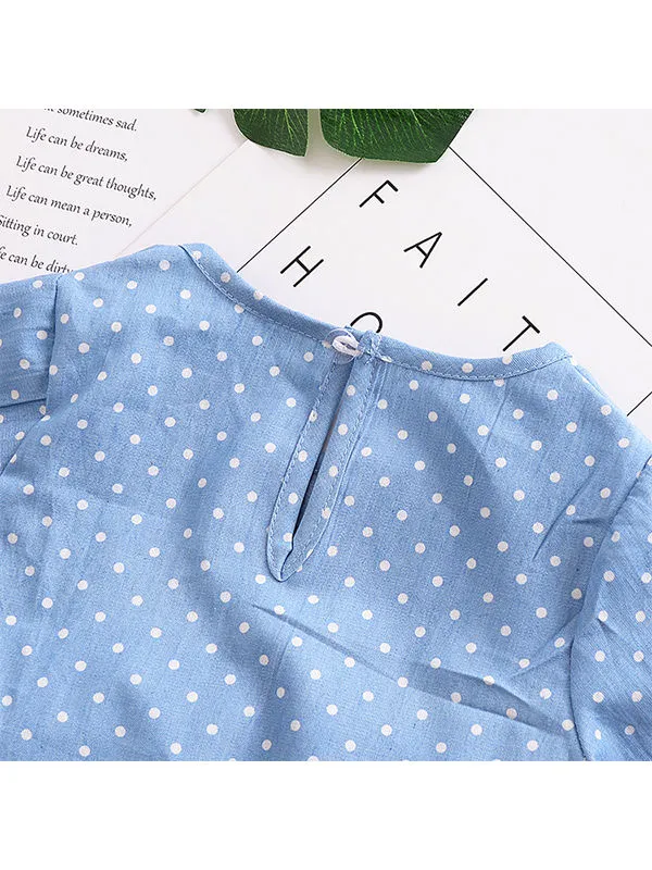 Infant Toddler Dot Dress Ruffled Decorated
