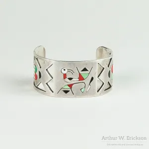 Inlay Cuff with Stylized "Gooney" Bird Design