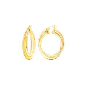 Intertwined Citrine Lucite Hoop Earrings