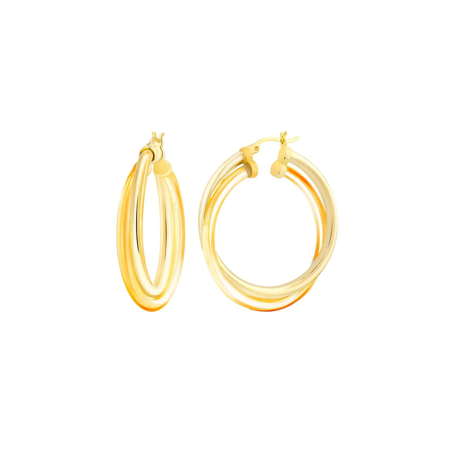 Intertwined Citrine Lucite Hoop Earrings