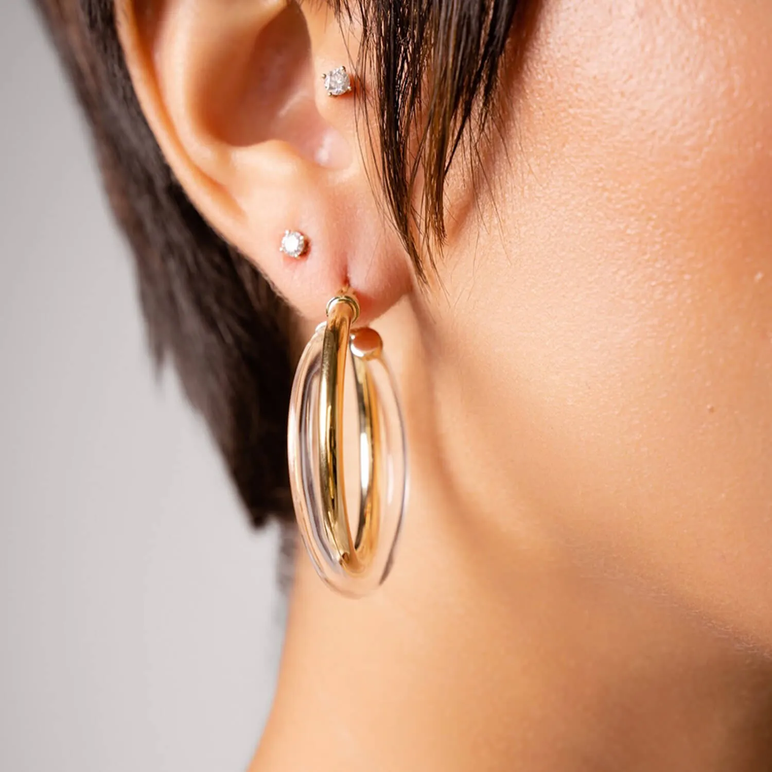 Intertwined Clear Lucite Hoop Earrings