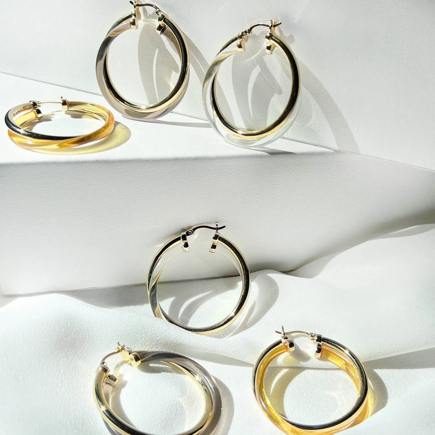 Intertwined Clear Lucite Hoop Earrings