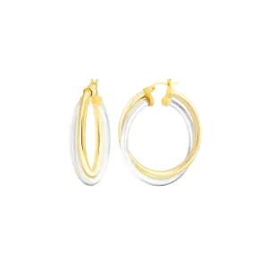 Intertwined Clear Lucite Hoop Earrings