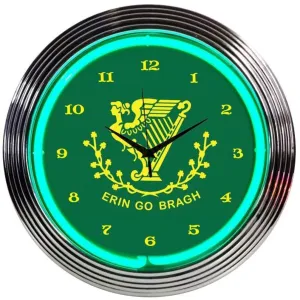 Irish Erin Go Bragh Neon Clock