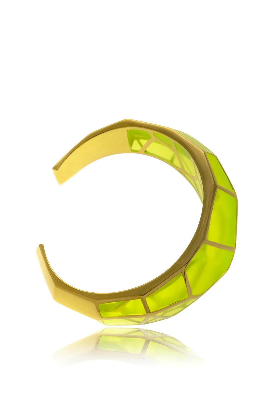 ISHARYA LOUVRE Neon Yellow Resin Cuff Bracelet