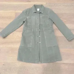 J. Jill Small NWT Tahoe Utility Duster Trench Green Button Long Military Jacket.
