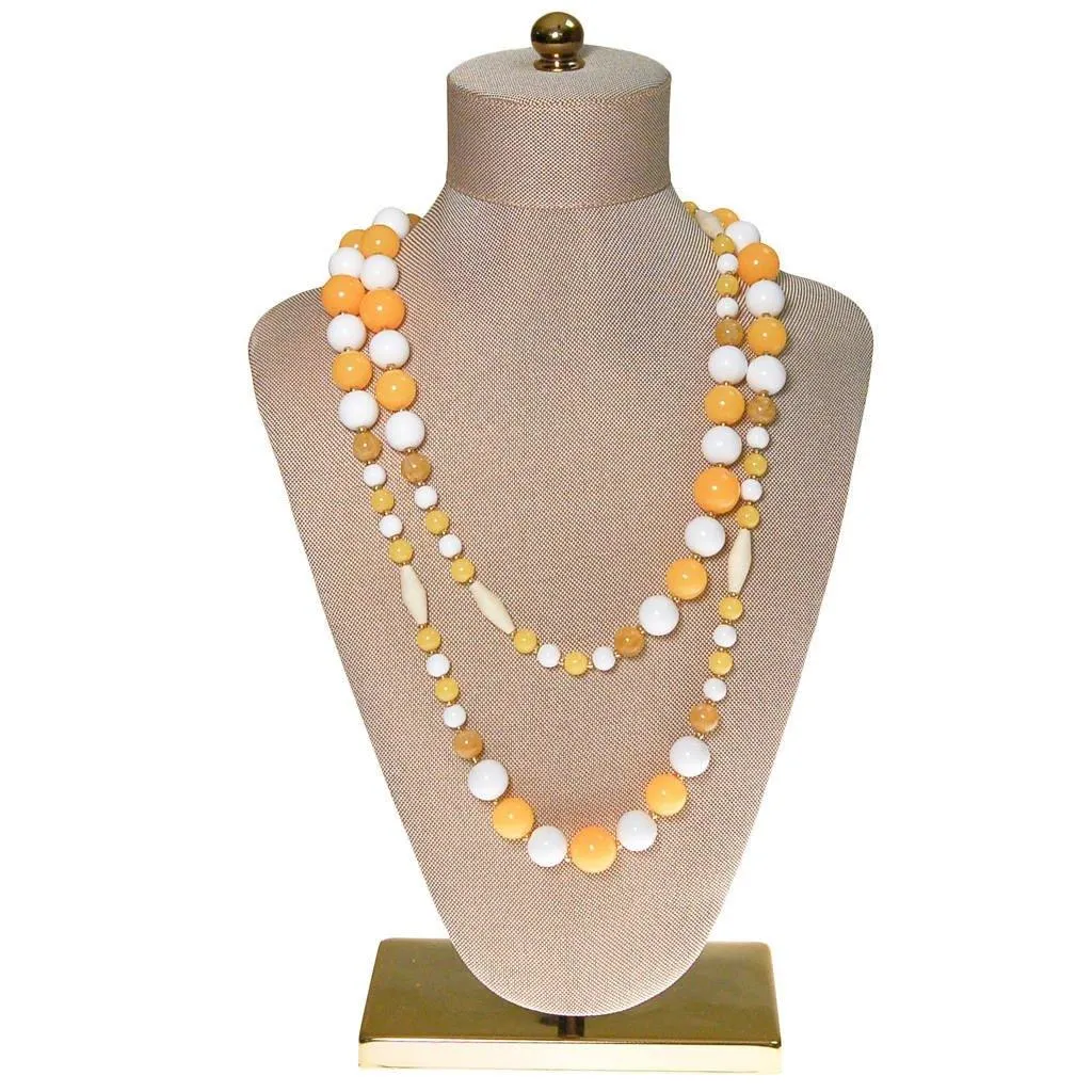 Joan Rivers Yellow and White Beaded Necklace